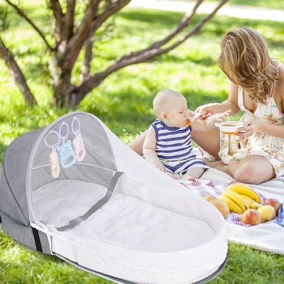 Berceau de Voyage - BabyNest™ - Gris - Univers de Joy