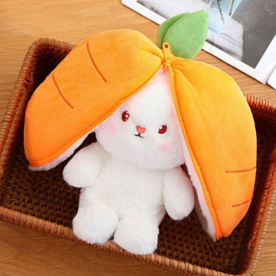 lapin doudou Caroberry orange dans le panier