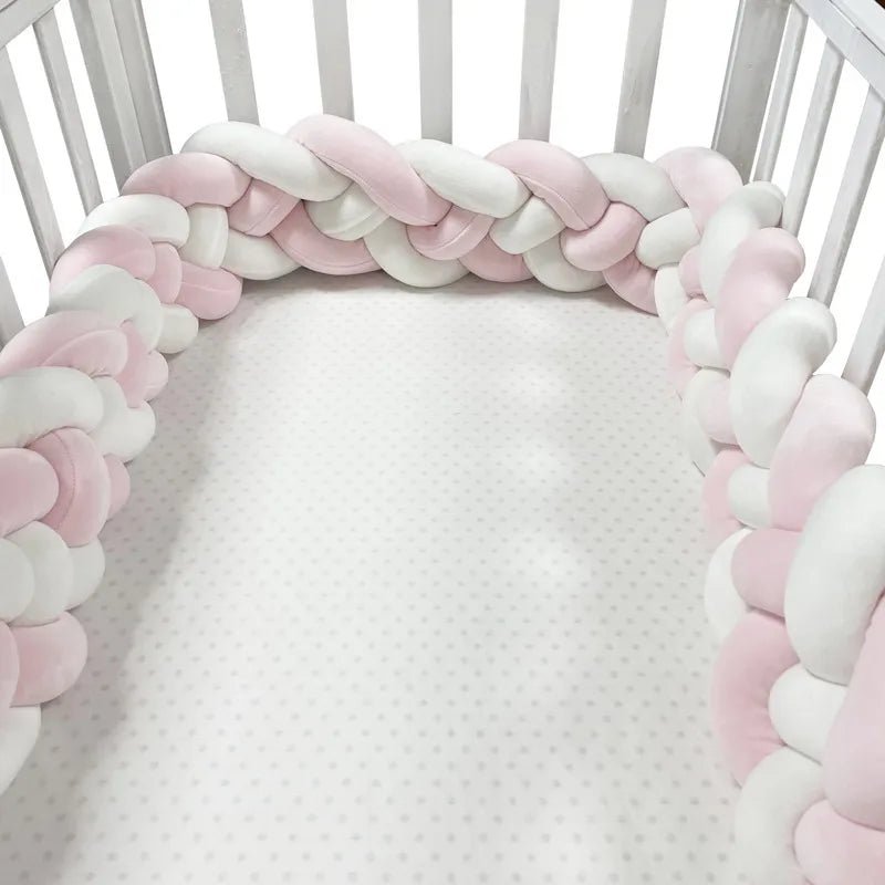 Tour de Lit Bébé - CozyKnot™ - Rose Blanc - Univers de Joy