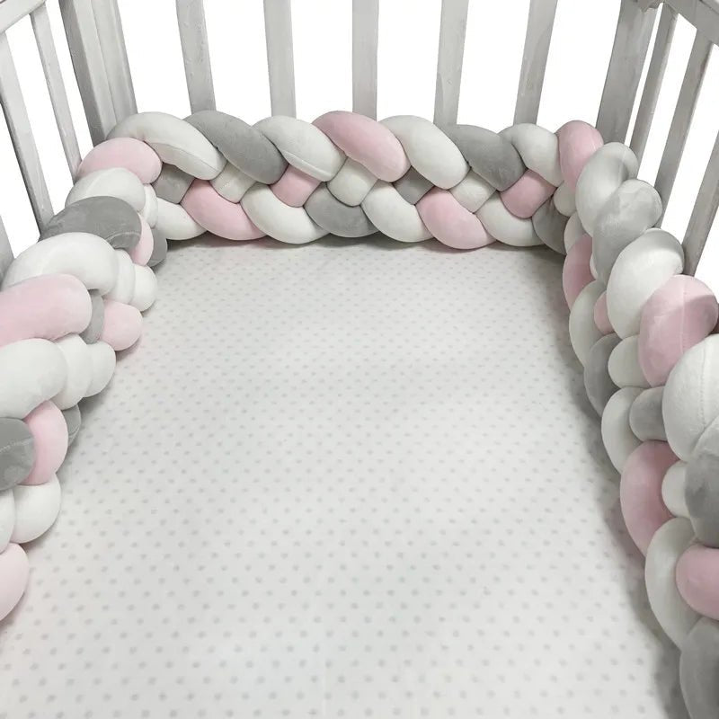 Tour de Lit Bébé - CozyKnot™ - Rose Gris - Univers de Joy