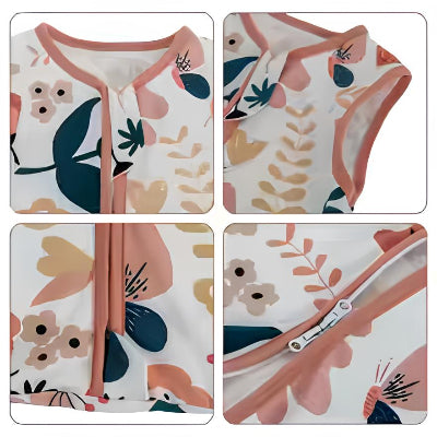 Détails de la gigoteuse à motifs floraux