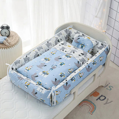 Portable Baby Sleeping Nest with Quilt Infant Cradle Newborn Bassinet with Removable Cover Toddler Nest baby nursery crib