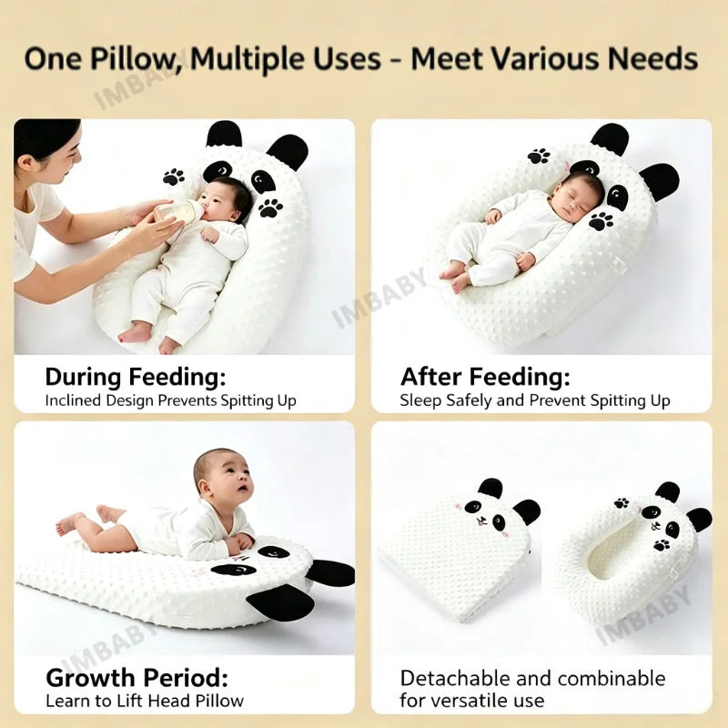 IMBABY Baby Anti-Reflux Pillow 30°Incline Cushion for Baby Feeding Pillow Back Support Pad Multi Functional with Removable Cover