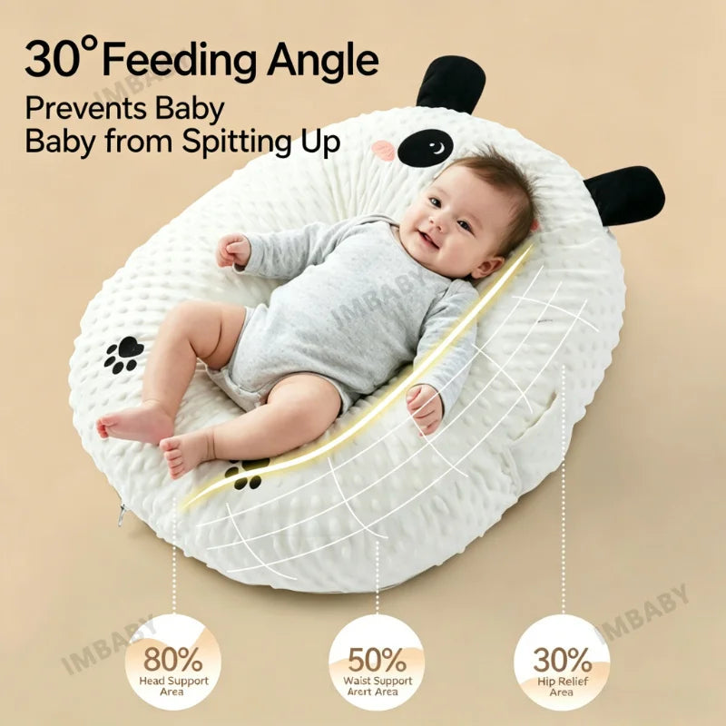 IMBABY Baby Anti-Reflux Pillow 30°Incline Cushion for Baby Feeding Pillow Back Support Pad Multi Functional with Removable Cover