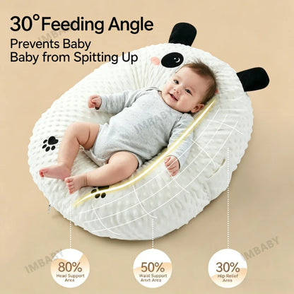 IMBABY Baby Anti-Reflux Pillow 30°Incline Cushion for Baby Feeding Pillow Back Support Pad Multi Functional with Removable Cover