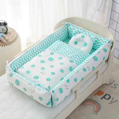 Portable Baby Sleeping Nest with Quilt Infant Cradle Newborn Bassinet with Removable Cover Toddler Nest baby nursery crib