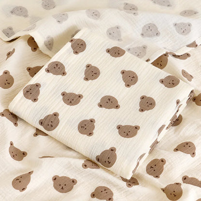 Cotton Muslin Cute Cartoon Printing Baby Swaddle Blanket Soft Breathable Newborn Baby Receiving Blanket For Infant Boys Girls