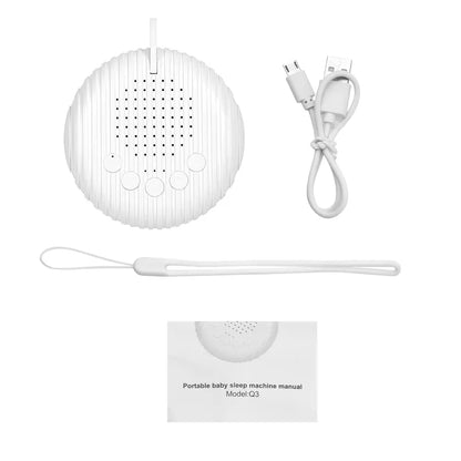 10 Songs White Noise Sound Machine Portable Baby Sleep Machine Soothing Sounds Volume Adjustable Built in Rechargeable BatteryQ3
