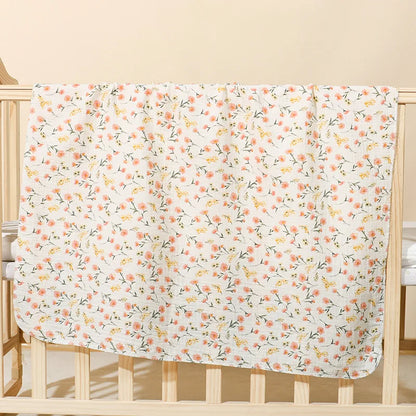 Cotton Muslin Cute Cartoon Printing Baby Swaddle Blanket Soft Breathable Newborn Baby Receiving Blanket For Infant Boys Girls