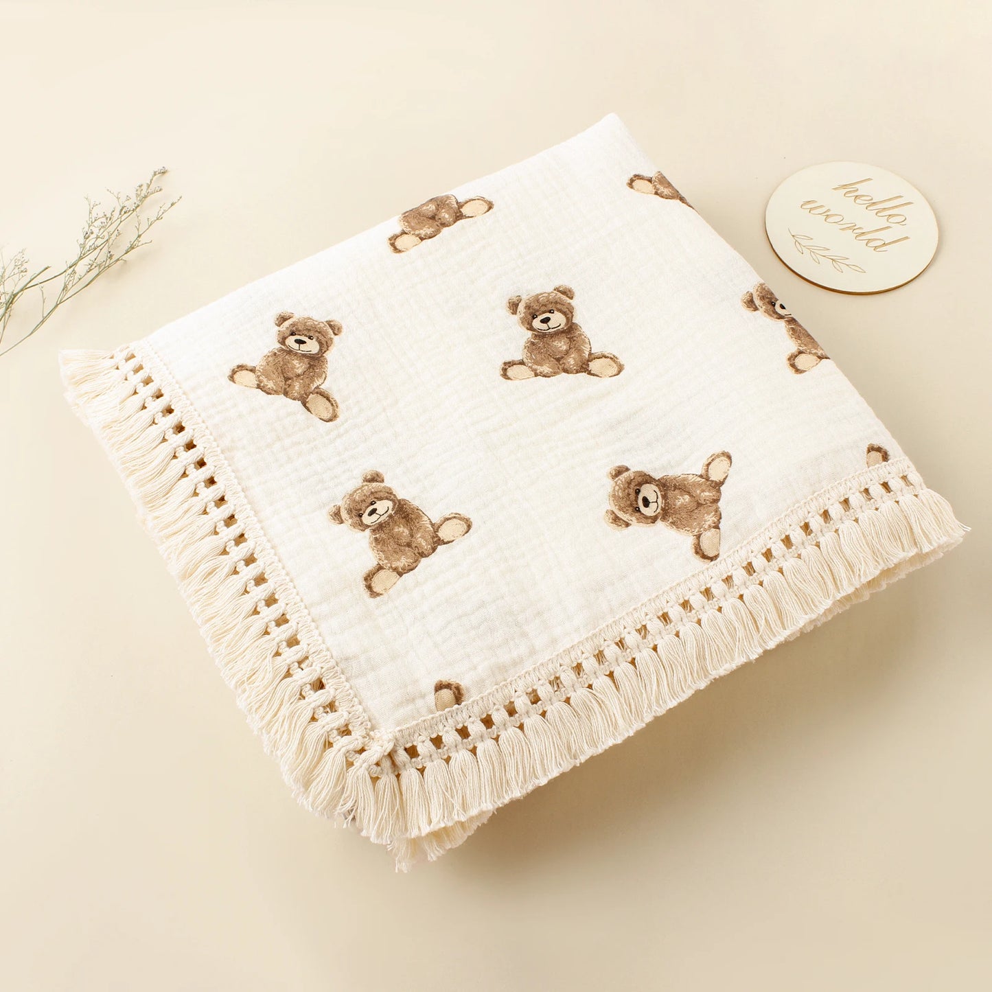New Cute Printted Baby Wrap Blanket Organic Cotton Tassel Blanket For Trip Children Soft Bath Towel Kids Sleep Cover Blanket
