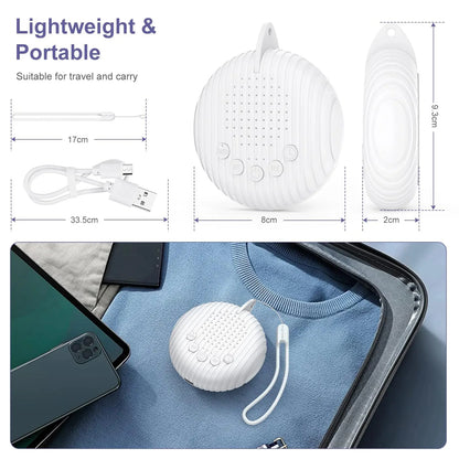 White Noise Sound Machine Portable Baby Sleep Machine 10 Soothing Sounds Volume Adjustable Built-in Rechargeable Battery USB