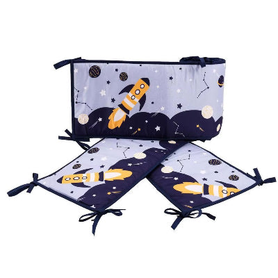 Tour de lit bebe garcon au motif fusée et univers