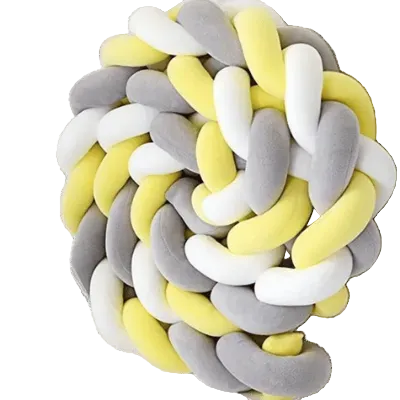 Tresse de lit de 4 m aux couleurs jaune blanc et gris