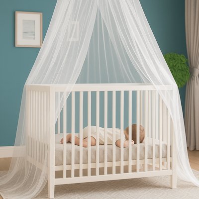 Bébé endormi dans son lit ciel de lit bébé décoratif