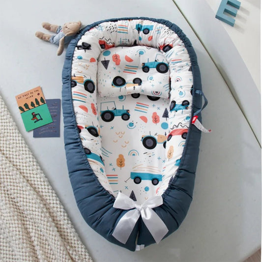 Berceau Bébé - NidPortableBébé™ - Voiture Bleue - Univers de Joy