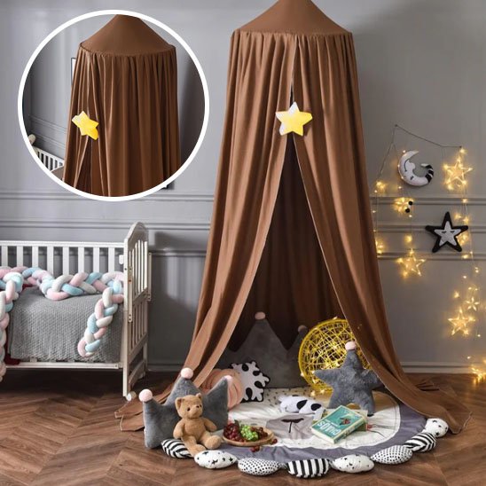 ciel de lit bébé marron