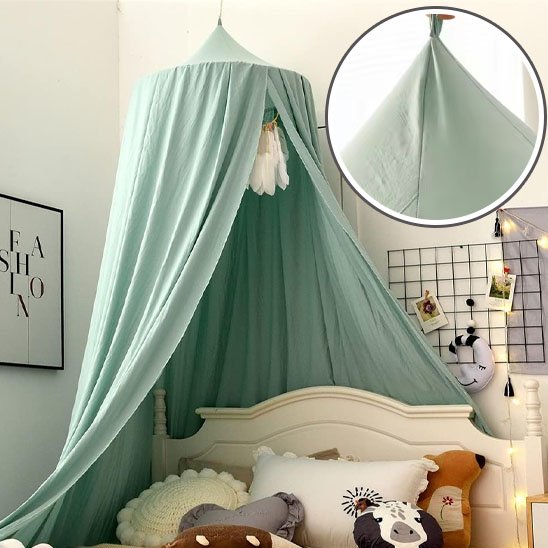 ciel de lit bébé féerie vert 