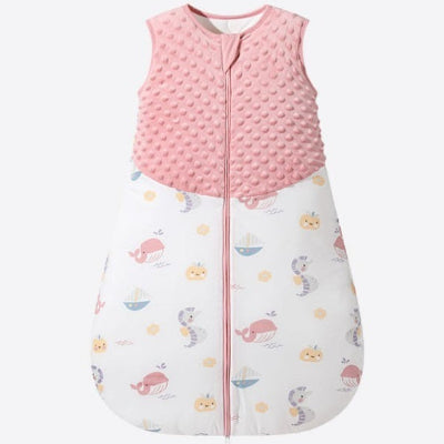  une gigoteuse bebe hiver rose et blanche au motif Monde sous-marin 