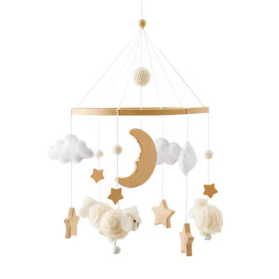 mobile bébé moutons blanc