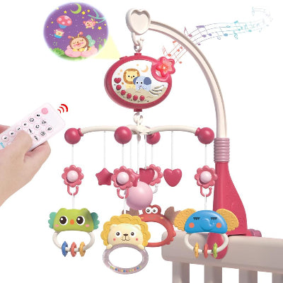 mobile musical bébé rose
