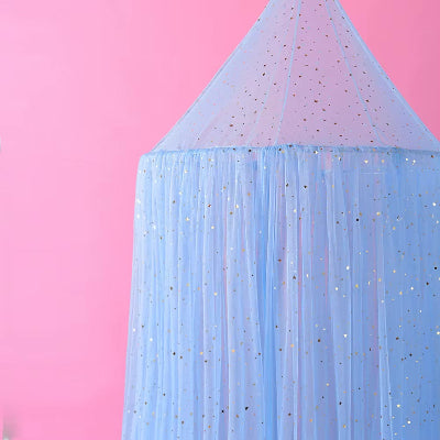 moustiquaire lits bleu orné d'étoiles suspendu