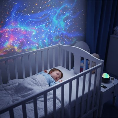 VEILLEUSE BÉBÉ PROJECTION PLAFOND | Stellaire™ - Univers de Joy